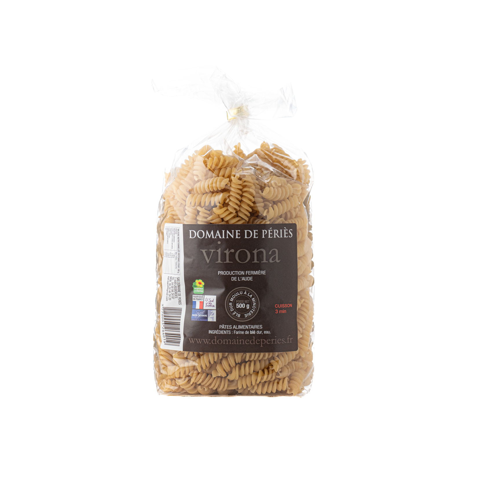 PÂTES VIRONA NATURE, 500GR