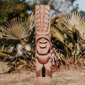 Statua da giardino – Totem tiki de Polynésie en bois de cocotier 100cm – Hawai