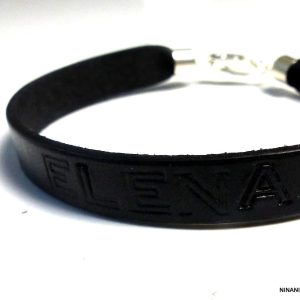 Bracelet cuir personnalisé cuir Argent 925 massif