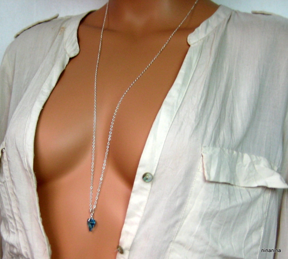 Collier Swarovski coeur et argent 925 – Sautoir femme cristal – Image 7