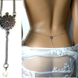 Chaine de taille Acier inoxydable Et Aigue marine