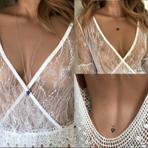 Collier Swarovski coeur et argent 925 – Sautoir femme cristal