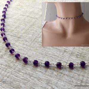 Collier Améthyste Argent 925 ras de cou femme