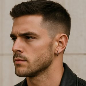 Creole homme argent 925 – Boucle d’oreille à charnière16 mm